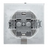 Розетка 1-местная с заземлением со шторками с крышкой EKF Basic 16А IP44 Минск белый