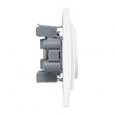 Розетка 2-местная без заземления со шторками EKF Basic 10А IP20 Минск белый