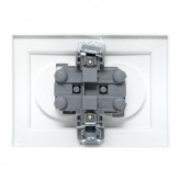 Розетка 2-местная без заземления со шторками EKF Basic 10А IP20 Минск белый