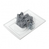 Розетка 2-местная без заземления со шторками EKF Basic 10А IP20 Минск белый