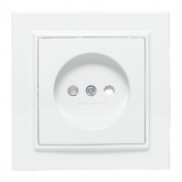 Розетка 1-местная без заземления со шторками EKF Basic 10А IP20 Минск белый