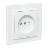 Розетка 1-местная без заземления со шторками EKF Basic 10А IP20 Минск белый