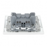 Розетка 1-местная без заземления со шторками EKF Basic 10А IP20 Минск белый