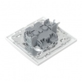 Розетка 1-местная без заземления со шторками EKF Basic 10А IP20 Минск белый