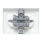 Розетка 2-местная с заземлением со шторками EKF Basic 16А IP20 Минск белый