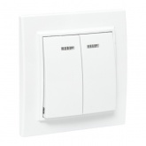 Выключатель 2-клавишный с индикатором EKF Basic 10А IP20 Минск белый