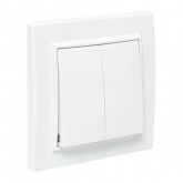 Переключатель 2-клавишный EKF Basic 10А IP20 Минск белый