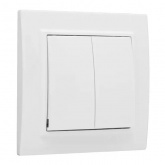 Выключатель 2-клавишный EKF Basic 10А IP20 Минск белый