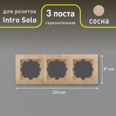 Рамка на 3 поста Intro Solo, сосна 4-503-11