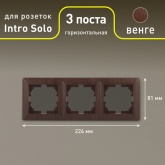 Рамка на 3 поста Intro Solo, венге 4-503-10