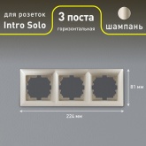 Рамка на 3 поста Intro Solo, шампань 4-503-04