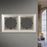 Рамка на 2 поста Intro Solo, шампань 4-502-04