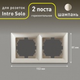 Рамка на 2 поста Intro Solo, шампань 4-502-04