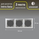 Рамка на 3 поста Intro Solo, алюминий 4-503-03