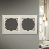 Рамка на 2 поста Intro Solo, слоновая кость 4-502-02 (бежевый)