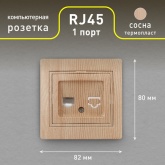 Розетка информационная Intro RJ45 IP20 Plano, сосна 1-303-11