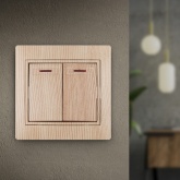 Выключатель двухклавишный с подсветкой Intro 10А 250В IP20 Plano, сосна 1-105-11