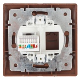 Розетка информационная Intro RJ45 IP20 Plano, венге 1-303-10