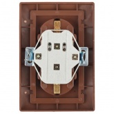 Розетка Intro 2х2P+E Schuko 16А 250В IP20 Plano, венге 1-205-10