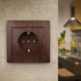 Розетка Intro 2P+E Schuko 16А 250В IP20 Plano, венге 1-202-10