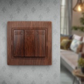 Выключатель трехклавишный Intro 10А 250В IP20 Plano, венге 1-106-10