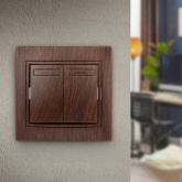 Выключатель двухклавишный Intro 10А 250В IP20 Plano, венге 1-104-10