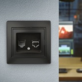 Розетка телефонная Intro RJ11 IP20 Plano, антрацит 1-302-05