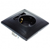 Розетка Intro 2P+E Schuko со шторками 16А 250В + 2хUSB 5В-2,1А Plano, антрацит 1-410-05
