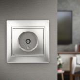 Розетка TV Intro одиночная IP20 Plano, алюминий 1-301-03