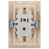 Розетка Intro 2х2P+E Schuko 16А 250В IP20 Plano, алюминий 1-205-03