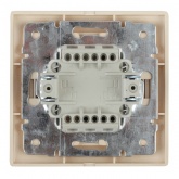 Выключатель двухклавишный с подсветкой Intro 10А 250В IP20 Plano, алюминий 1-105-03