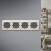 Рамка на 4 поста горизонтальная Intro Plano, слоновая кость 1-504-02 (бежевый)