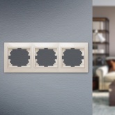 Рамка на 3 поста горизонтальная Intro Plano, слоновая кость 1-503-02 (бежевый)