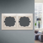 Рамка на 2 поста горизонтальная Intro Plano, слоновая кость 1-502-02 (бежевый)