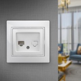 Розетка телефонная Intro RJ11 IP20 Plano, белый 1-302-01