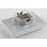 Розетка Intro 2х2P+E Schuko со шторками и крышкой 16А 250В IP44 Plano, белый 1-210-01