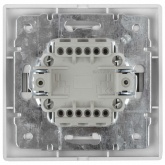 Выключатель двухклавишный с подсветкой 10А 250В  IP20 Intro Plano, белый 1-105-01