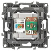 Розетка комбинированная ЭРА RJ45 кат.5е +TV IP20 12, перламутр 12-3110-15