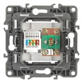 Розетка комбинированная ЭРА RJ45 кат.5е +TV IP20 12, бронза 12-3110-13