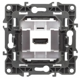 Розетка ЭРА HDMI IP20 12, графит 12-3114-12