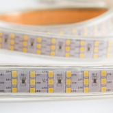 Лента светодиодная LED SMD 2835 22W/m 276LED/м, Теплый белый, 220В IP67 7.5x20мм 50м