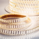 Лента светодиодная LED SMD 2835 22W/m 276LED/м, Теплый белый, 220В IP67 7.5x20мм 50м