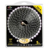 Светодиодная лента SMD3014 120LED/м теплый белый, 220В, 6x10.6мм, 5м IP67 (с комплектом подключения)