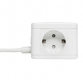 Удлинитель EKF Куб, 2х2Р+Е шторки, 3USB 2,4А, беспроводное зарядное устройство Qi, кабель 1,3м 1мм2