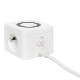 Удлинитель EKF Куб, 2х2Р+Е шторки, 3USB 2,4А, беспроводное зарядное устройство Qi, кабель 1,3м 1мм2