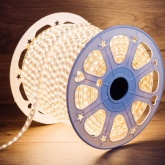 Лента светодиодная Neon-Night LED SMD 5730 7W/m 120LED/м, теплый белый, 220В IP67 6,5x17мм 100м