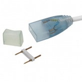 Установочный комплект для LED ленты 220В, 7.5x20мм, до 50м (шнур питания 4А, заглушка, коннектор)