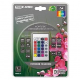 Комплект светодиодной ленты TDM SMD5050-30 LED/m 7,2W/m RGB 12V IP20 упаковка 5 метров IR-контроллер