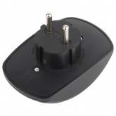 Тройник разветвитель электрический ЭРА SPx-2-B на 2 розетки без заземления 10А черный