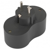 Тройник разветвитель электрический ЭРА SPx-2e-B на 2 розетки с заземлением 16А черный